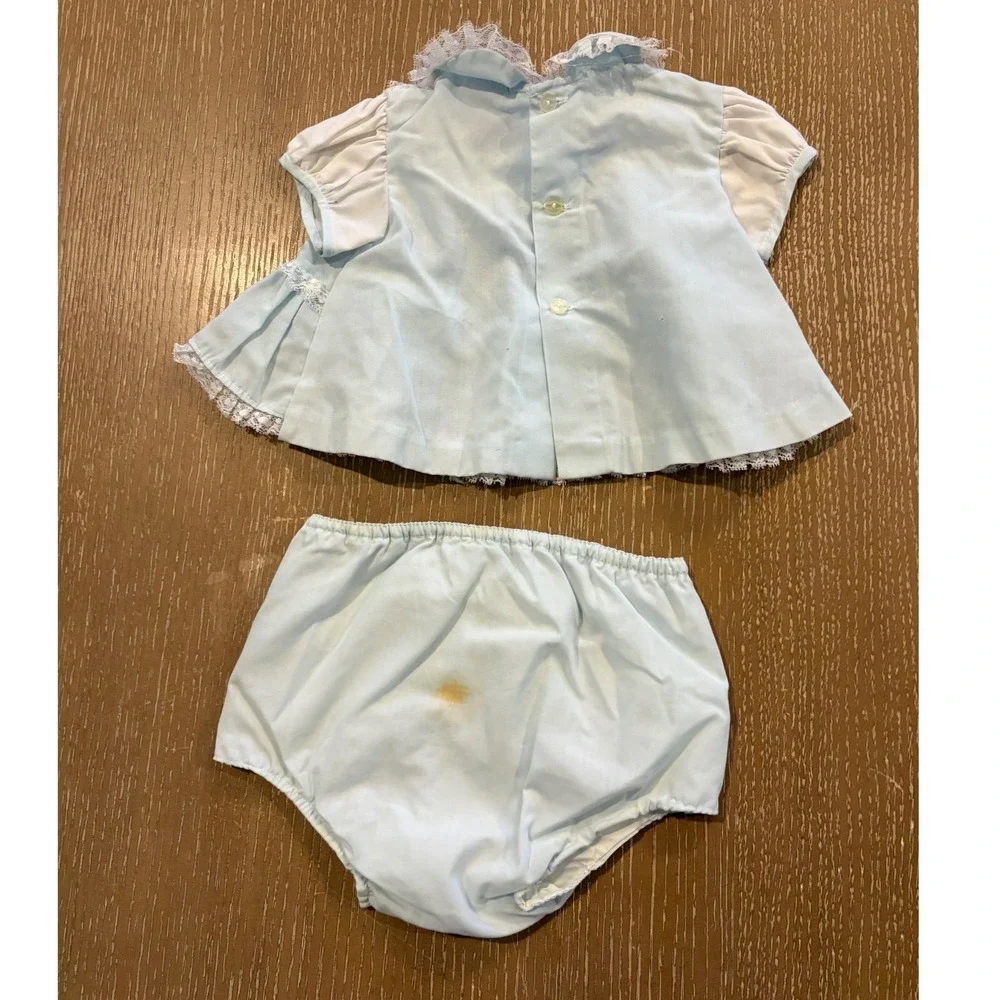 Vintage Baby Girls Newborn 0-3 Months Dress Lot Lace Bloomers Cradle Togs